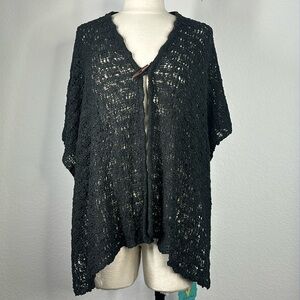 Hands to Hearts black Shanghai vest channel weave knit flowy  NWT
